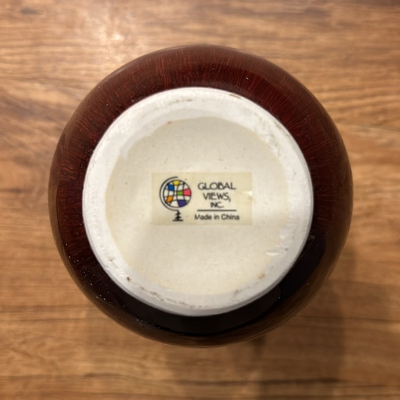 Global Views Red Late 19th Century Vase,oxblood glaze, high neck,widened at top. - Picture 4 of 7